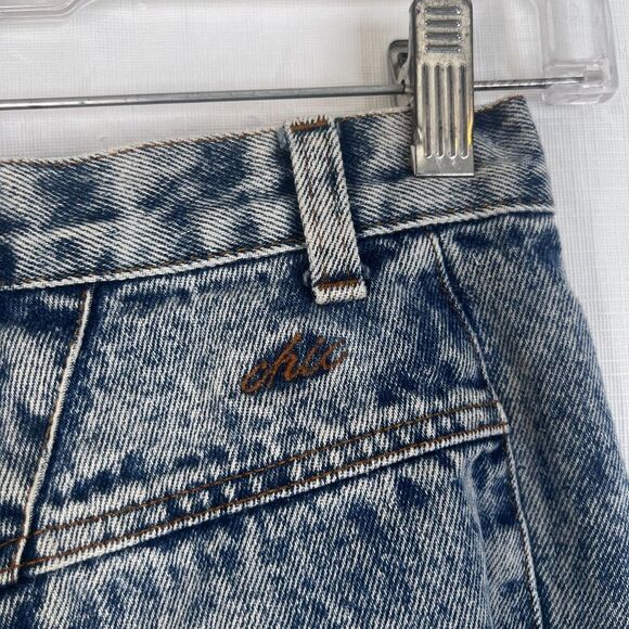 Chic VTG Y2K Acid Wash Pleated‎ Front Denim Jeans Size 8* (0-2 SMALL)* Retro 80s - Picture 6 of 11